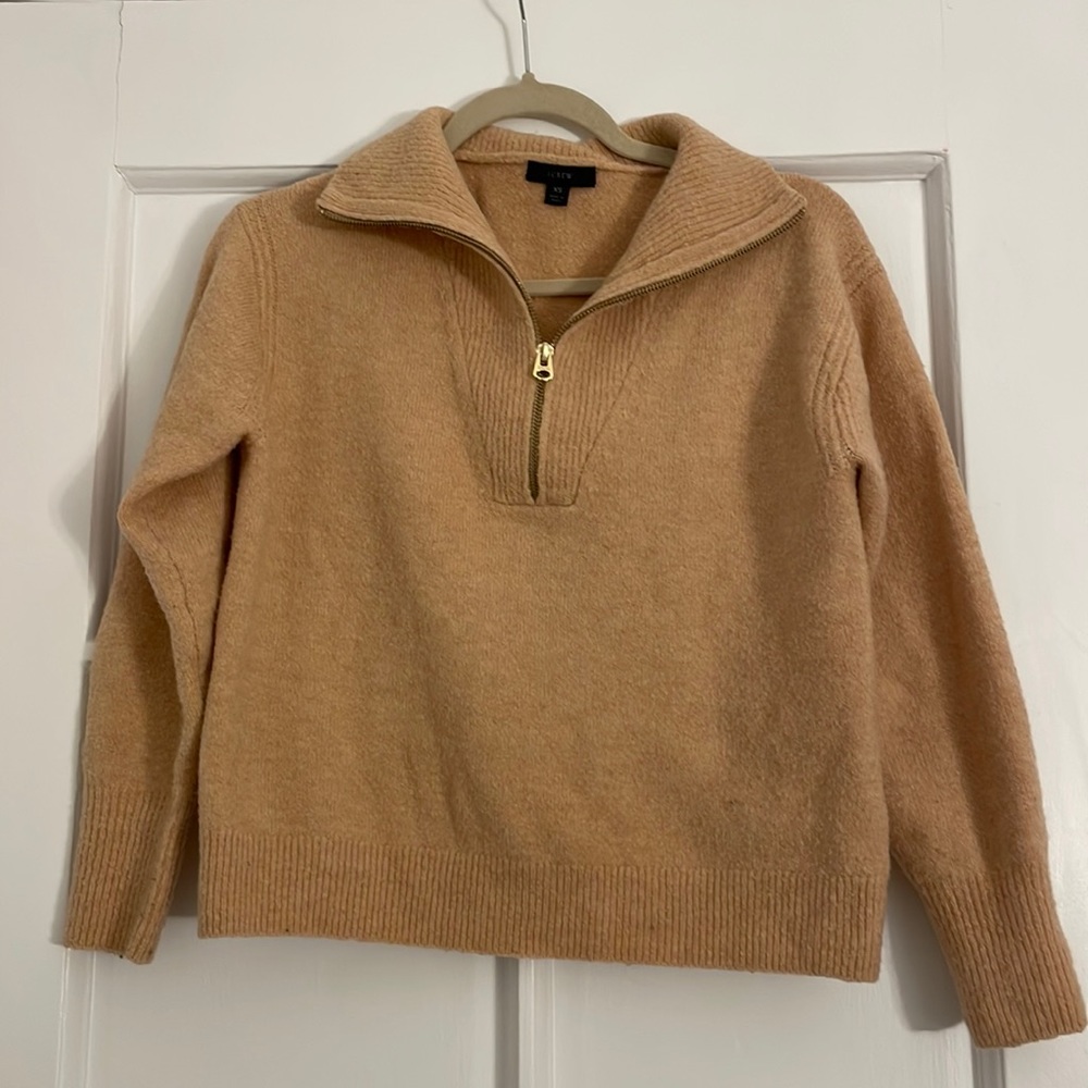 J Crew Merino Wool Quarter Zip Sweater
